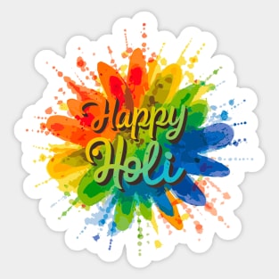 Happy Holi Celebration India Hindu Matching Men Women Kids Sticker